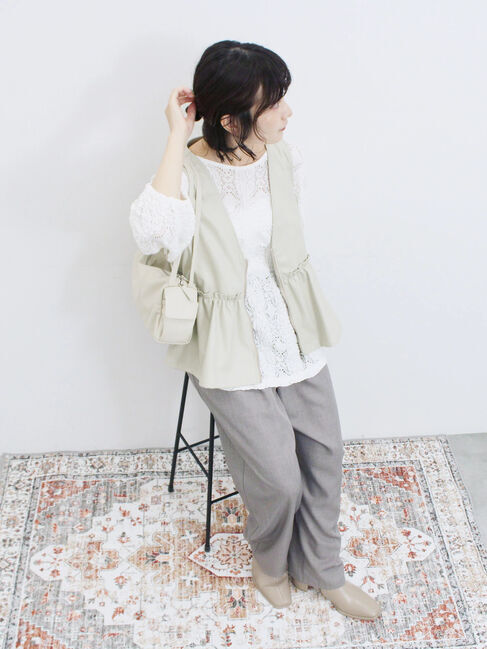 Samansa Mos2 blue「タックイージーパンツ」|その他|