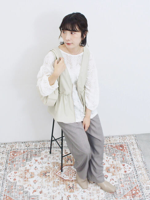 Samansa Mos2 blue「タックイージーパンツ」|その他|