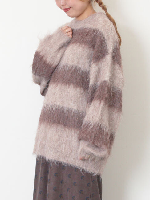 SM2「シャギーワイドボーダーニット」|ニット・セーター|