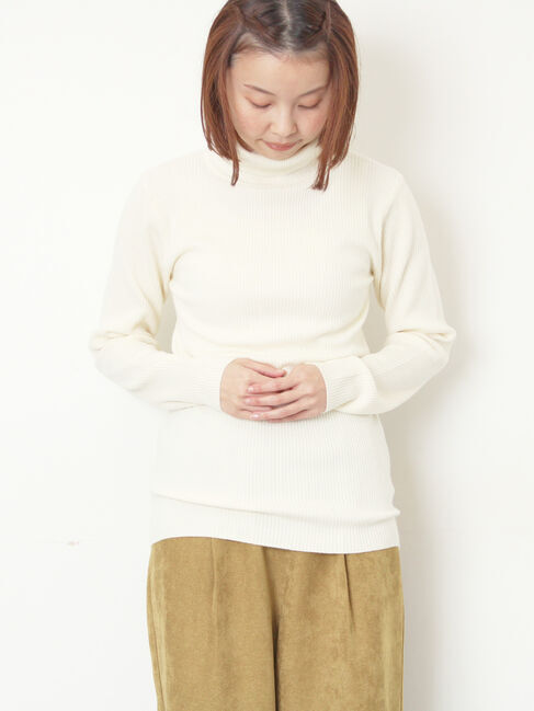 Samansa Mos2「【マシンウォッシャブル】もちもちリブタートルネックニット」|ニット・セーター|