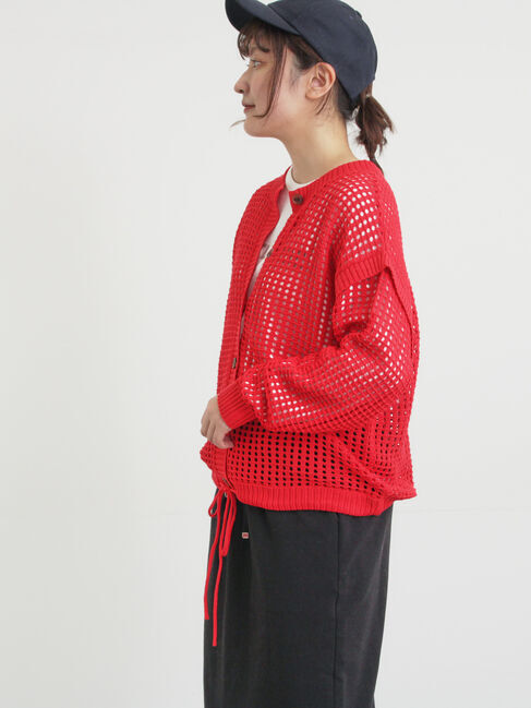 Samansa Mos2「前後2WAY裾ドロストニット」|カーディガン|