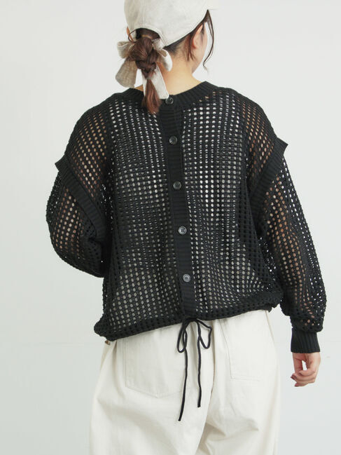 Samansa Mos2「前後2WAY裾ドロストニット」|カーディガン|