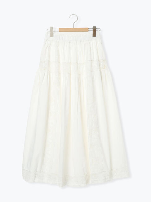 Samansa Mos2「ローズ柄レースギャザースカート」|スカート|