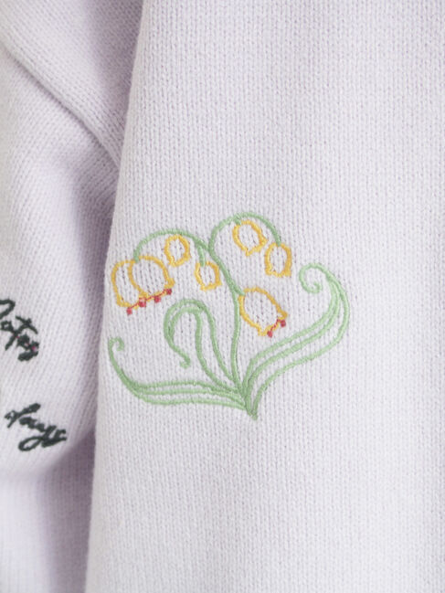 Samansa Mos2「花+ロゴ総柄刺繍カーディガン」|カーディガン|