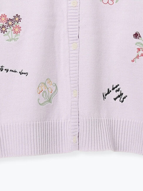 Samansa Mos2「花+ロゴ総柄刺繍カーディガン」|カーディガン|