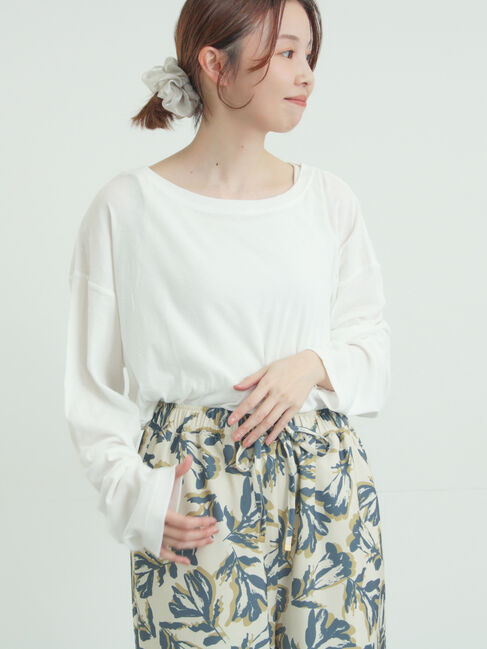 Samansa Mos2「ガーゼ天竺ゆるカットソー」|Tシャツ・カットソー|オフホワイト