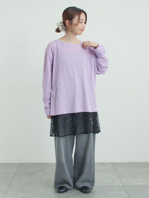 Samansa Mos2「ガーゼ天竺ゆるカットソー」|Tシャツ・カットソー|