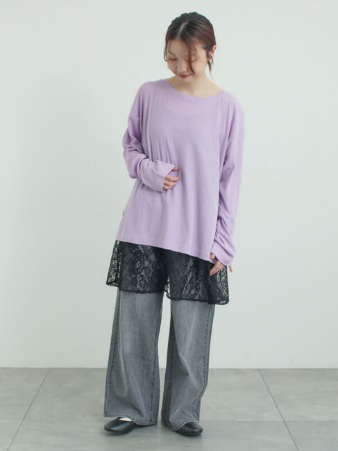 Samansa Mos2「ガーゼ天竺ゆるカットソー」|Tシャツ・カットソー|