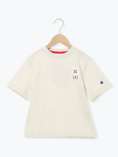 Samansa Mos2 Lagom「【Champion】さがら刺繍Tシャツ」|Tシャツ・カットソー|ＴＯＰグレー