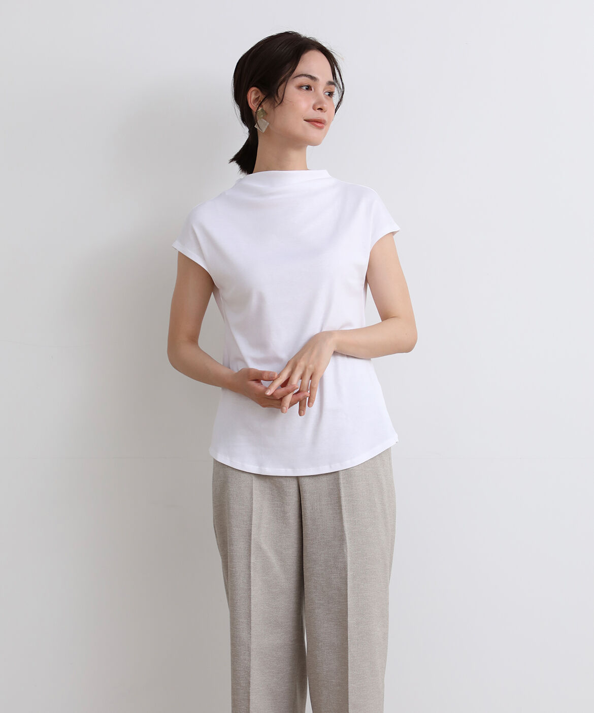 DAY by DAY it&rsquo;s international「ボトルネックカットソー《スビン綿MIXフライス》」|Tシャツ・カットソー|ホワイト