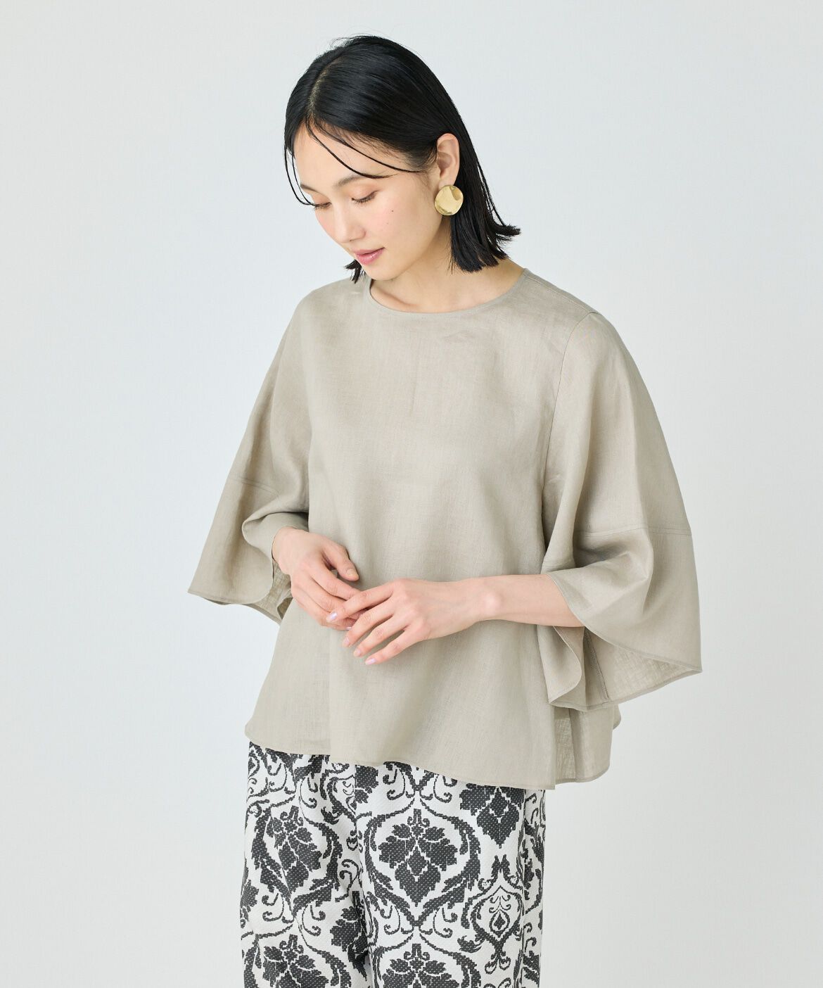 7-IDconcept.「《大きいサイズ》ボリュームスリーブプルオーバー」|シャツ・ブラウス|