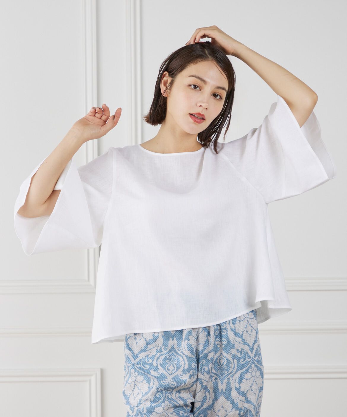 7-IDconcept.「《大きいサイズ》ボリュームスリーブプルオーバー」|シャツ・ブラウス|