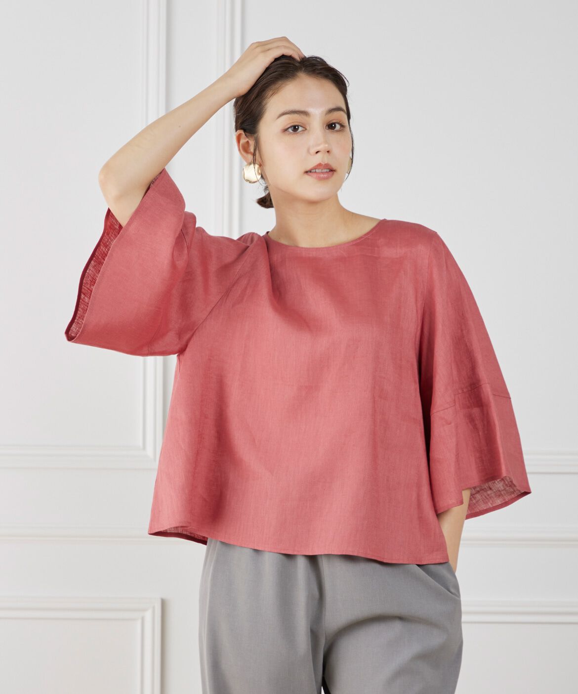 7-IDconcept.「《大きいサイズ》ボリュームスリーブプルオーバー」|シャツ・ブラウス|