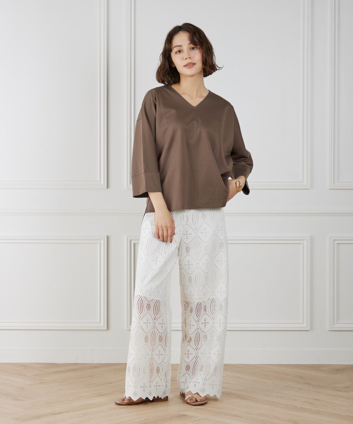 INED「《WEB限定》Vネックドルマンカットソー」|Tシャツ・カットソー|