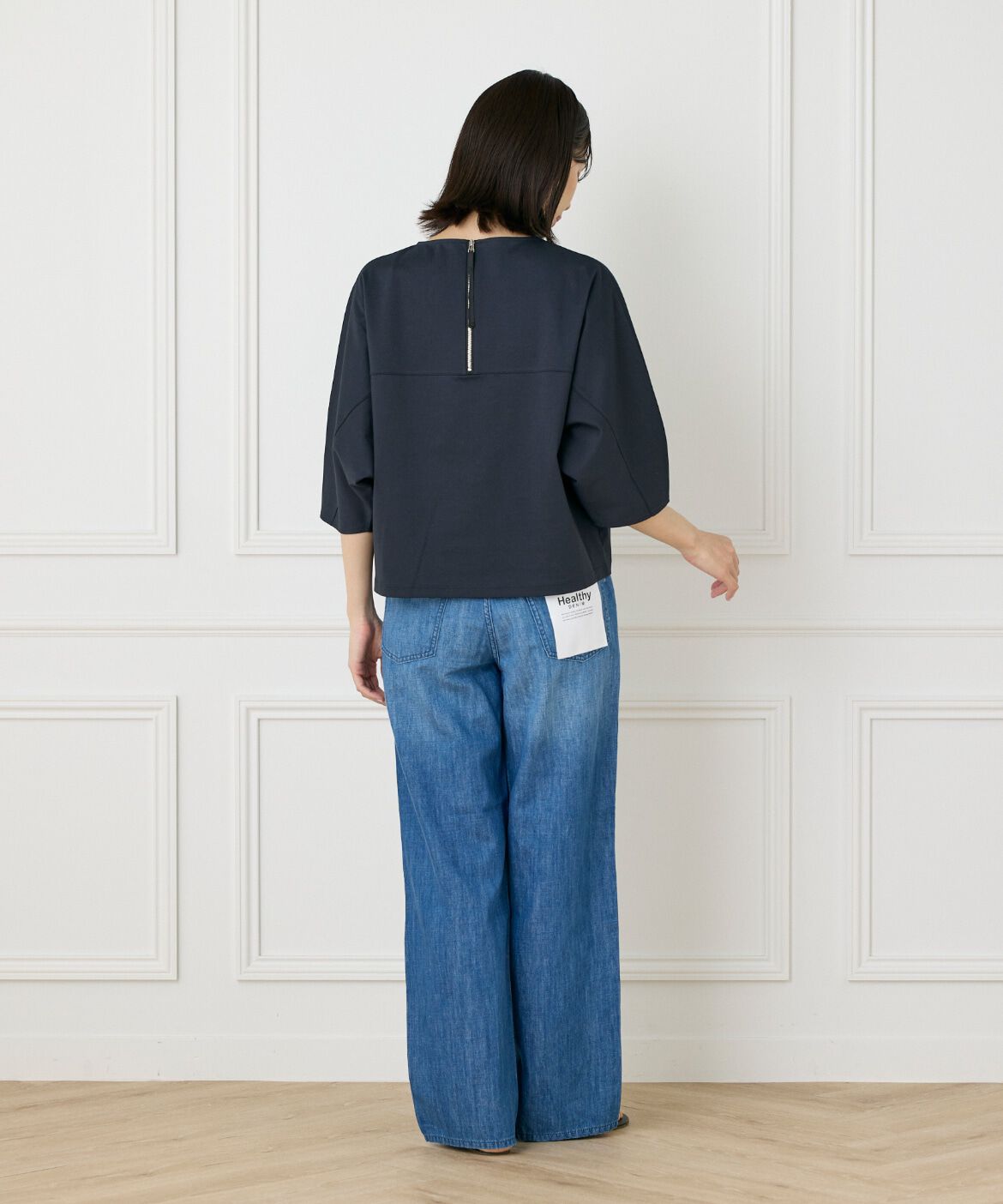 7-IDconcept.「《大きいサイズ》バックジップドルマンプルオーバー」|Tシャツ・カットソー|