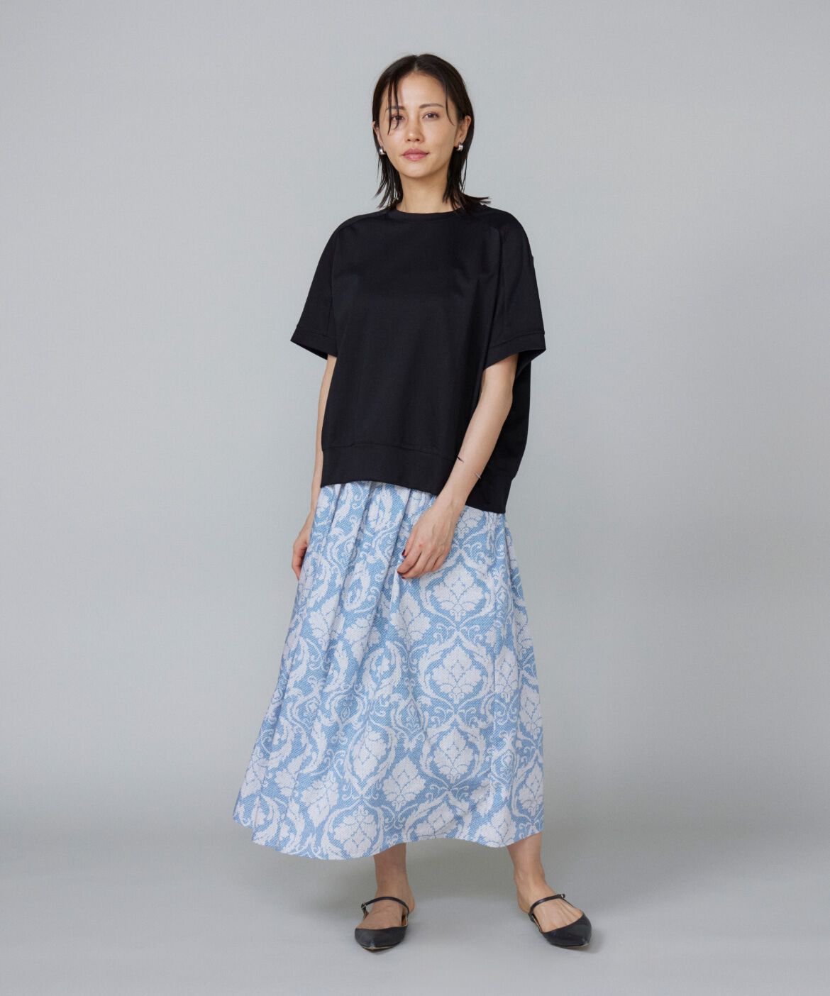 7-IDconcept.「《大きいサイズ》ヨーク切替ハイネックプルオーバー」|Tシャツ・カットソー|