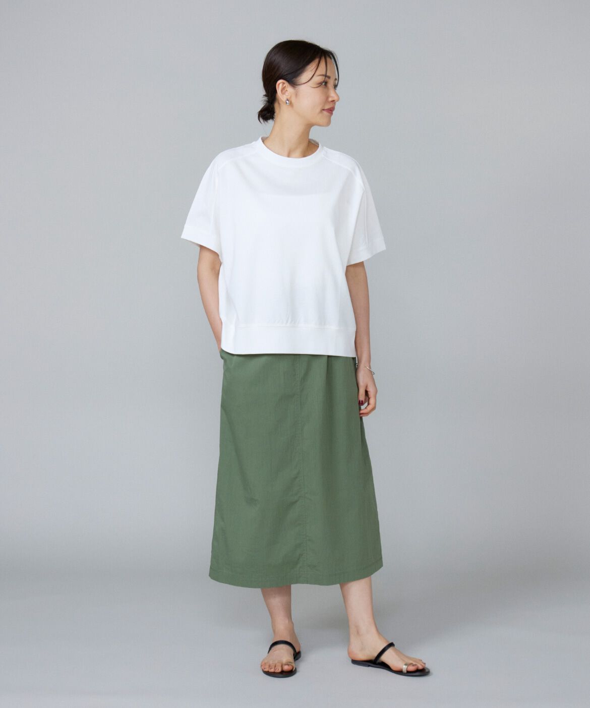 7-IDconcept.「《大きいサイズ》ヨーク切替ハイネックプルオーバー」|Tシャツ・カットソー|