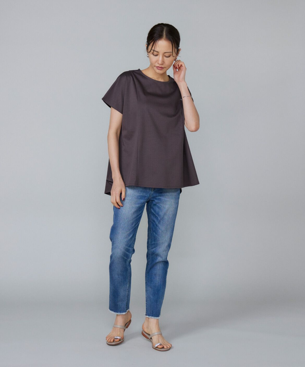 7-IDconcept.「《大きいサイズ》サイドフレアーカットプルオーバー」|Tシャツ・カットソー|