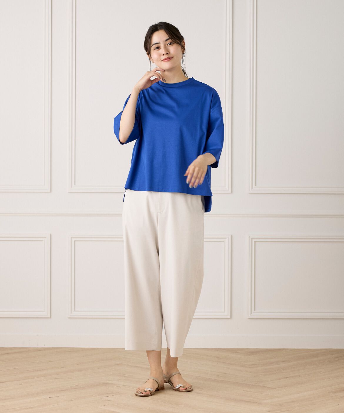 7-IDconcept.「《大きいサイズ》五分袖Tシャツ《接触冷感》」|Tシャツ・カットソー|