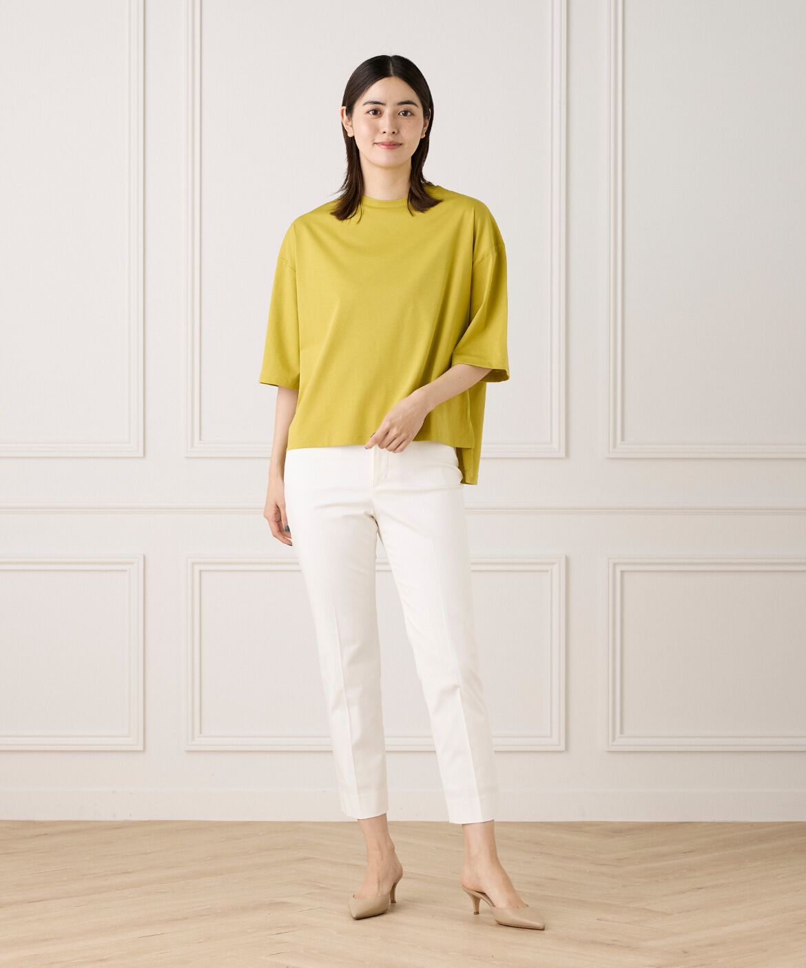 7-IDconcept.「《大きいサイズ》五分袖Tシャツ《接触冷感》」|Tシャツ・カットソー|