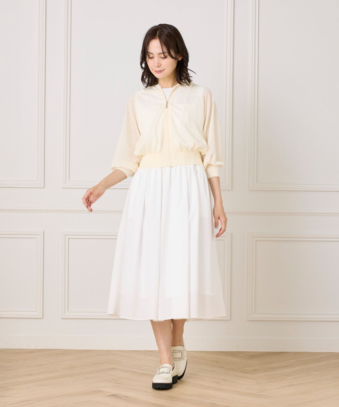 Maglie le cassetto「《大きいサイズ》シアーパーカー」|ニット・セーター|