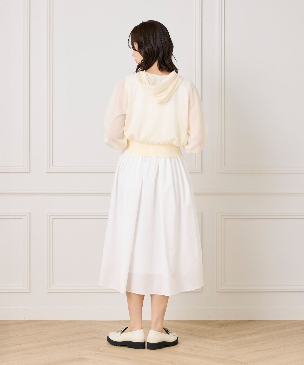 Maglie le cassetto「《大きいサイズ》シアーパーカー」|ニット・セーター|