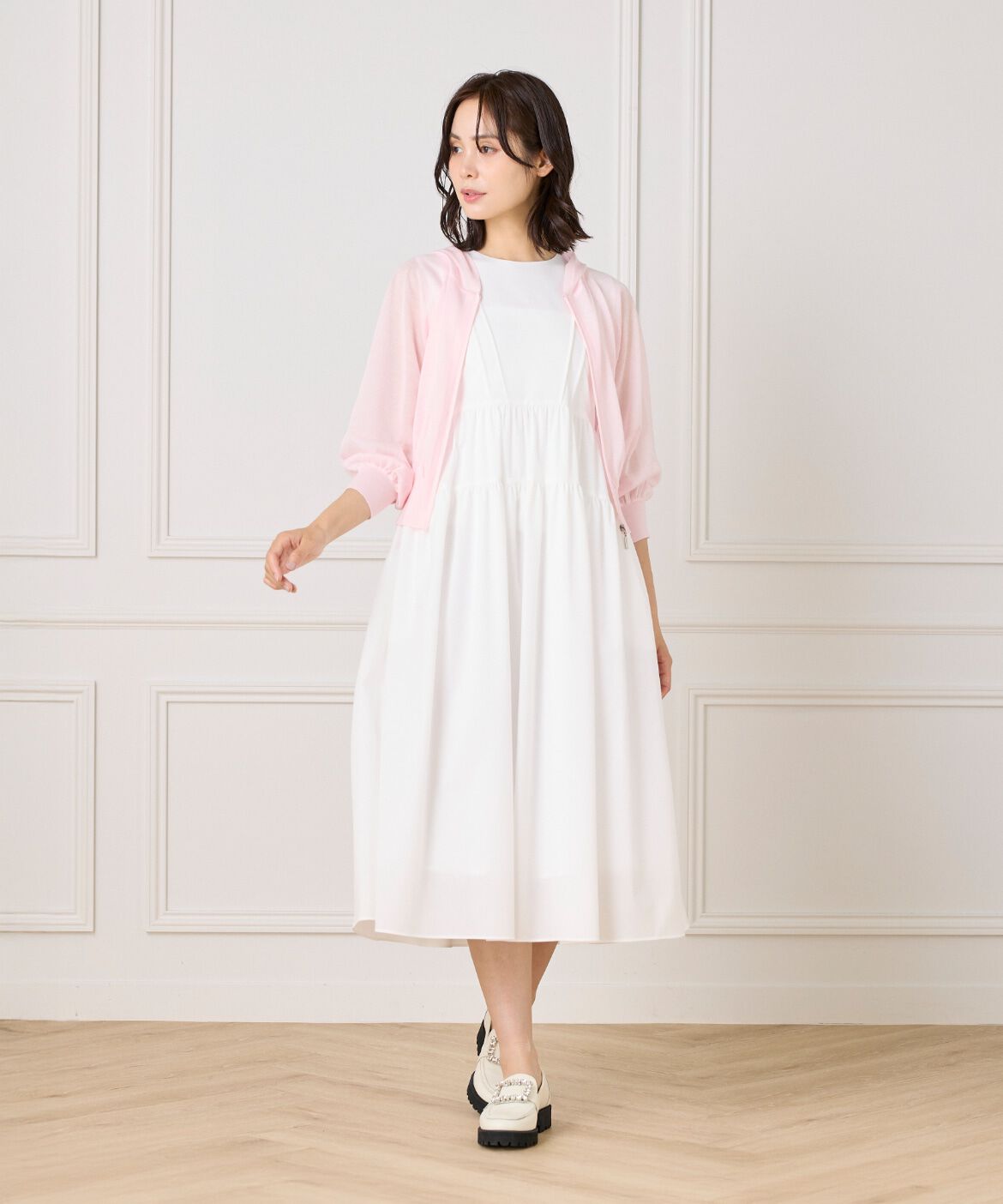 Maglie le cassetto「《大きいサイズ》シアーパーカー」|ニット・セーター|