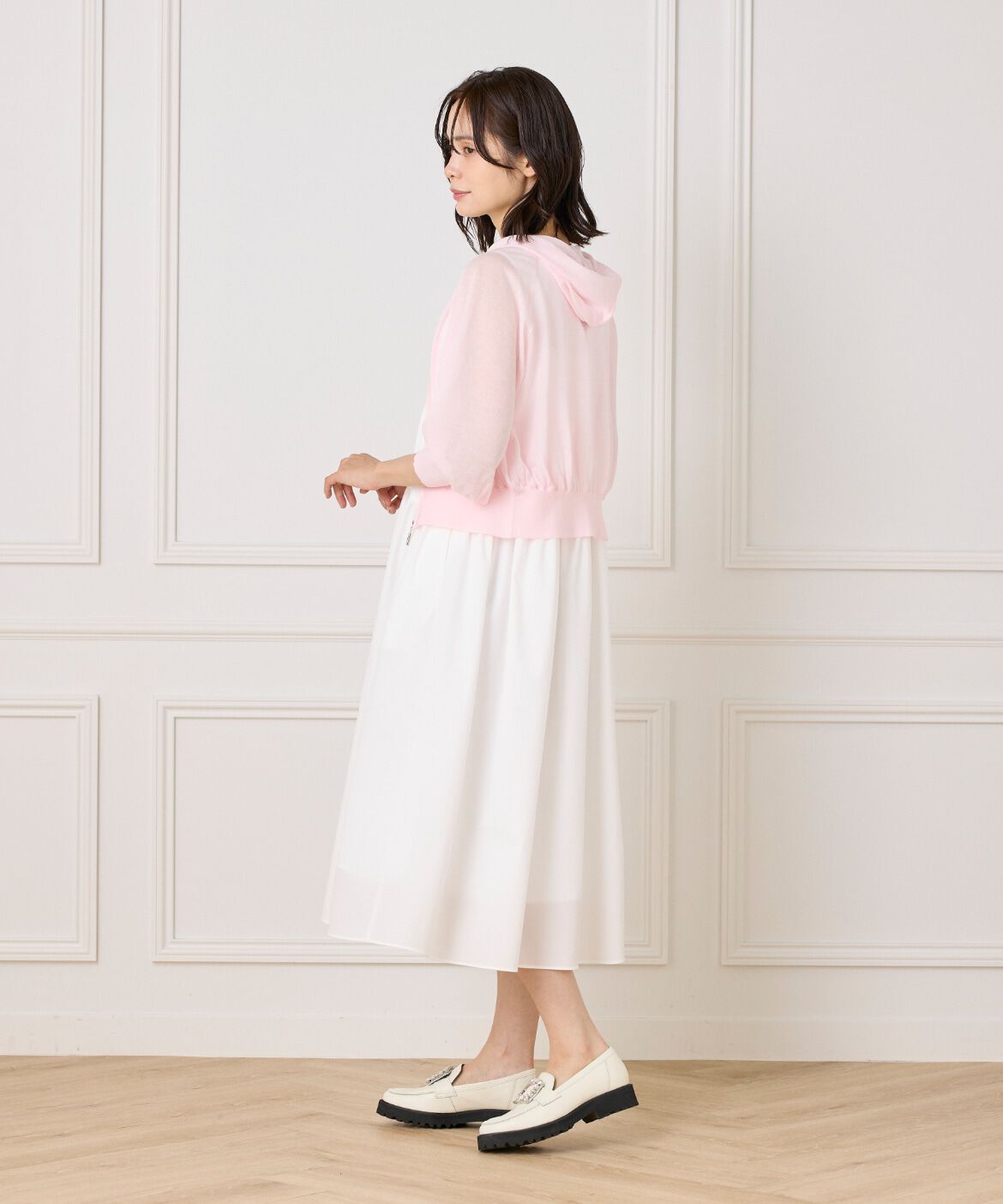 Maglie le cassetto「《大きいサイズ》シアーパーカー」|ニット・セーター|