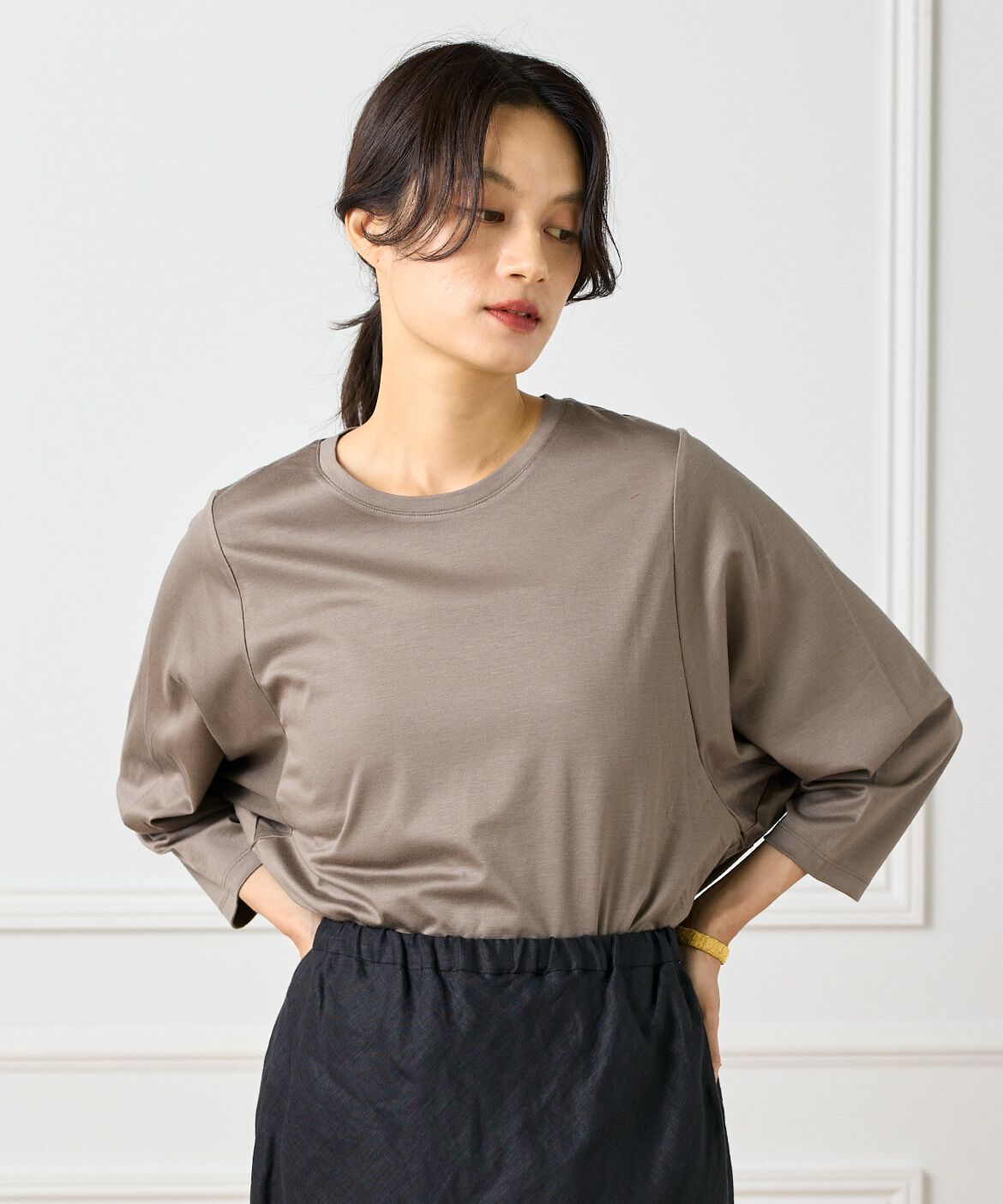 INED「ワイドスリーブコクーンカットソー」|Tシャツ・カットソー|