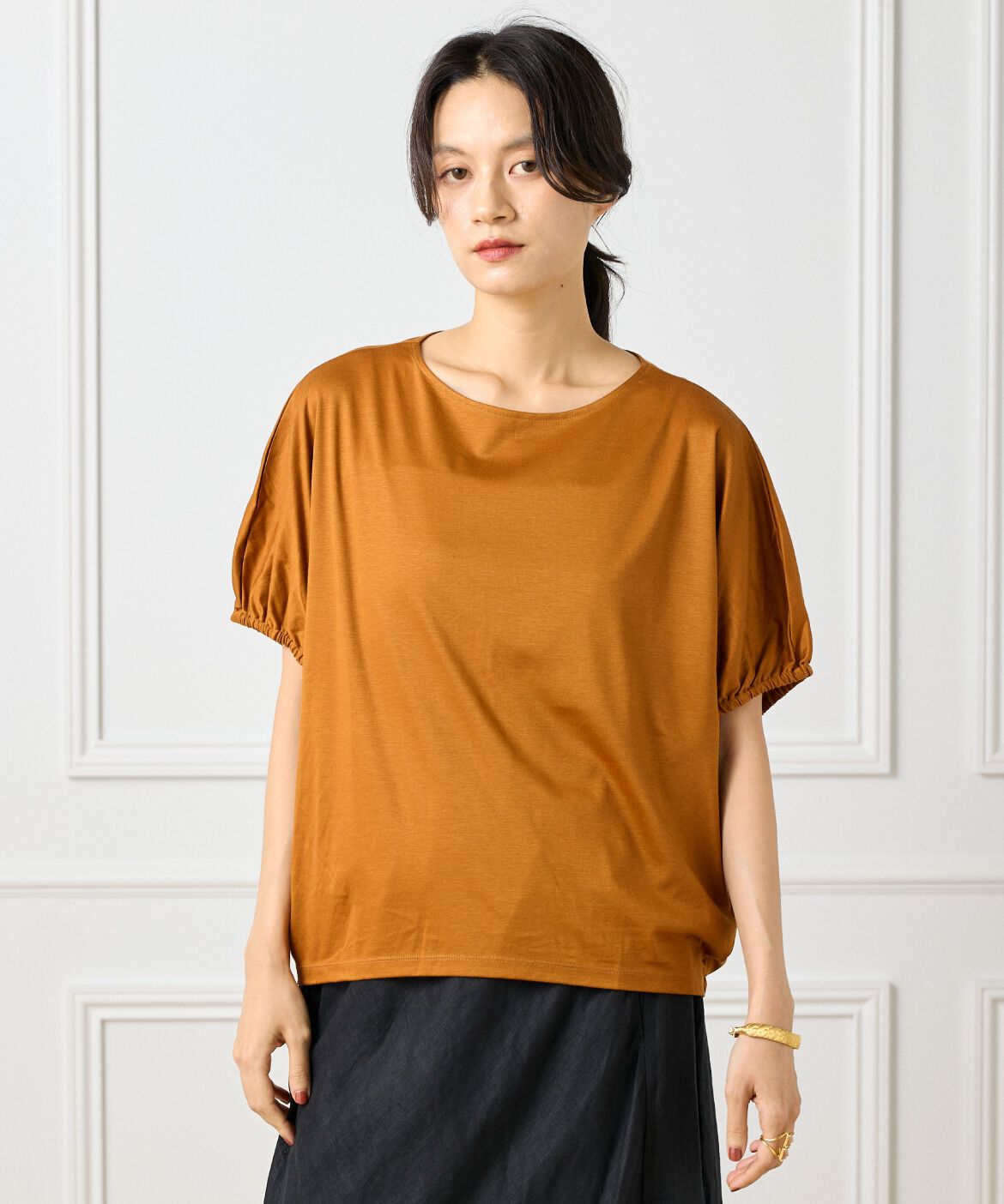 INED「《大きいサイズ》ボートネックドルマンカットソー」|Tシャツ・カットソー|