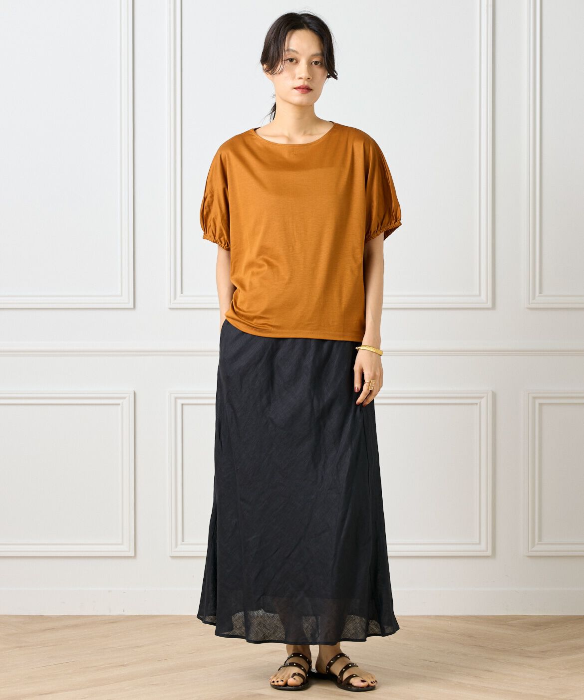 INED「《大きいサイズ》ボートネックドルマンカットソー」|Tシャツ・カットソー|