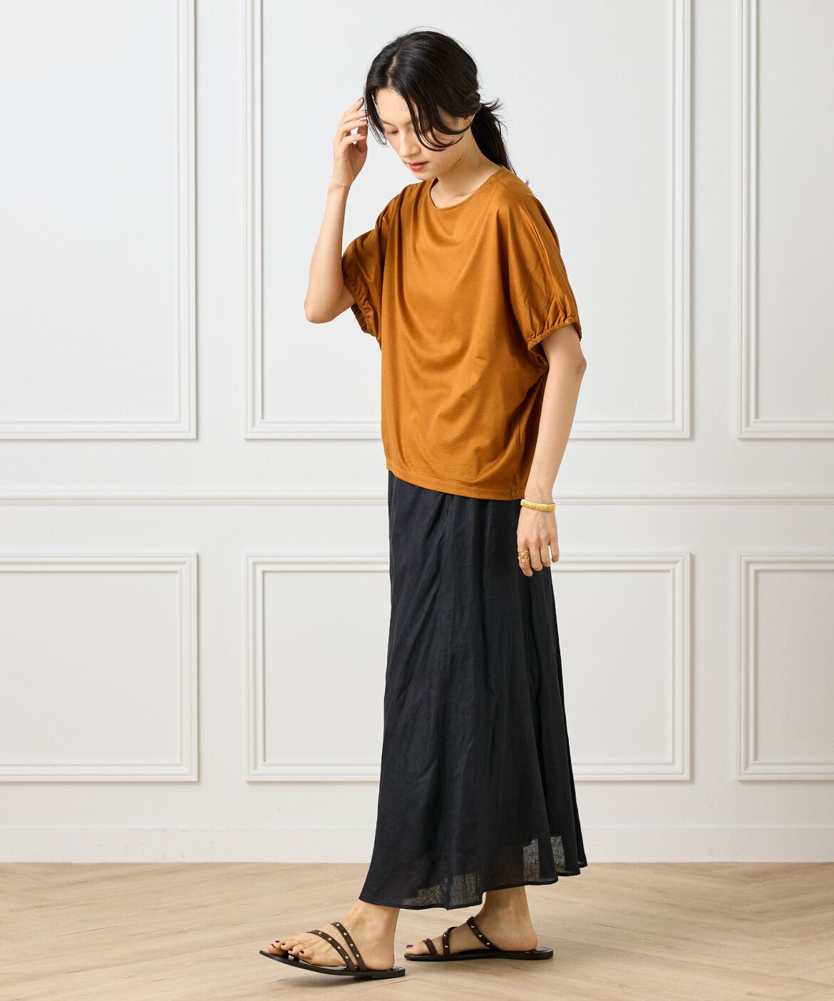 INED「《大きいサイズ》ボートネックドルマンカットソー」|Tシャツ・カットソー|