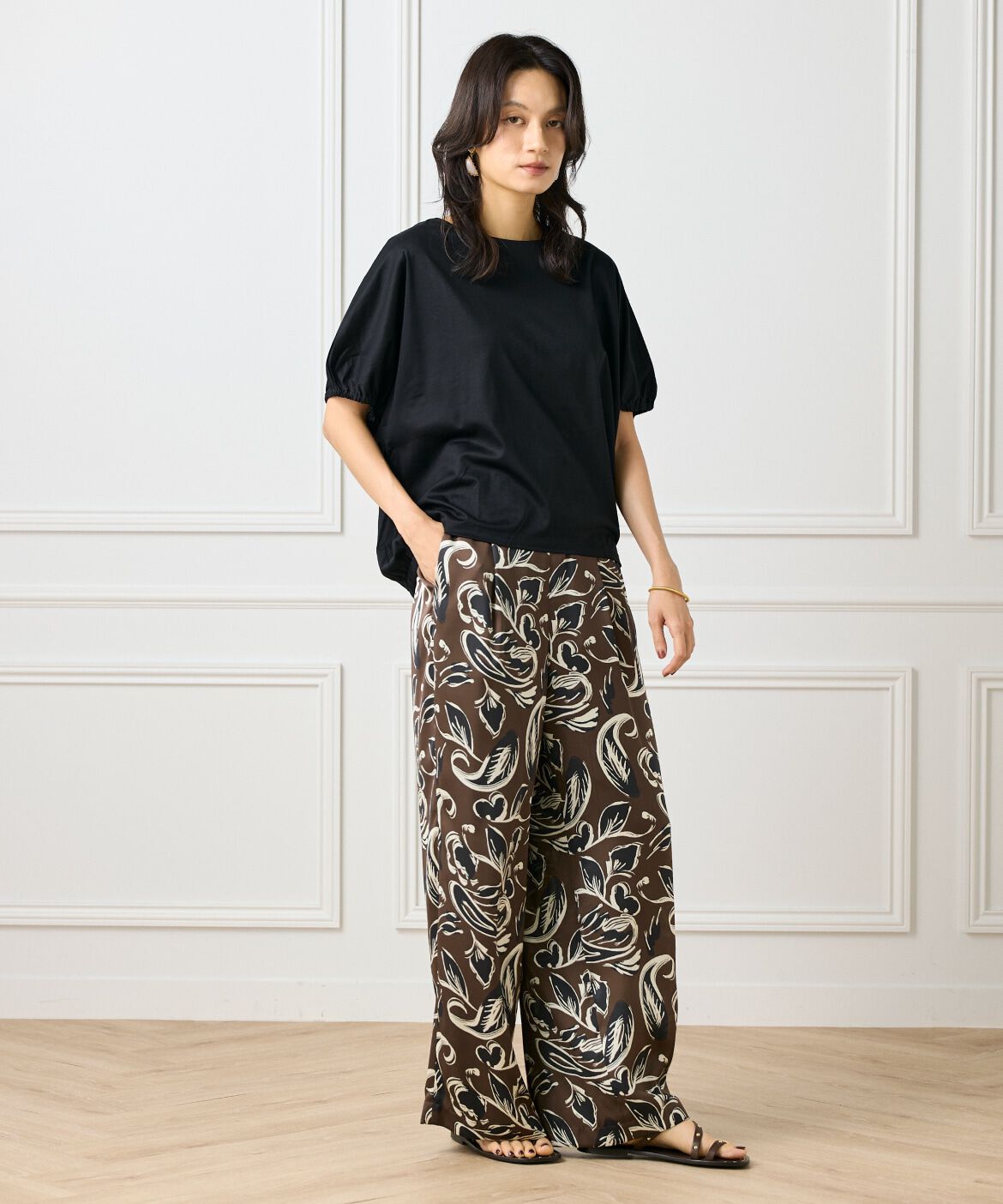 INED「《大きいサイズ》ボートネックドルマンカットソー」|Tシャツ・カットソー|