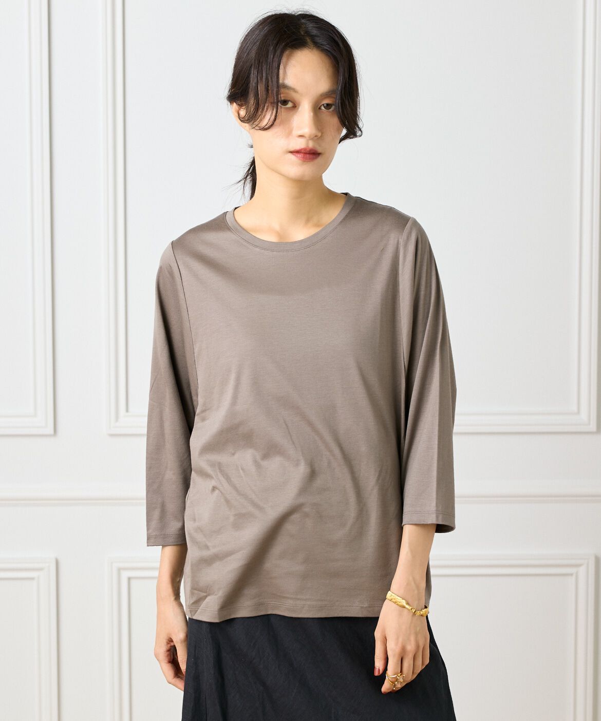 INED「《大きいサイズ》ワイドスリーブコクーンカットソー」|Tシャツ・カットソー|