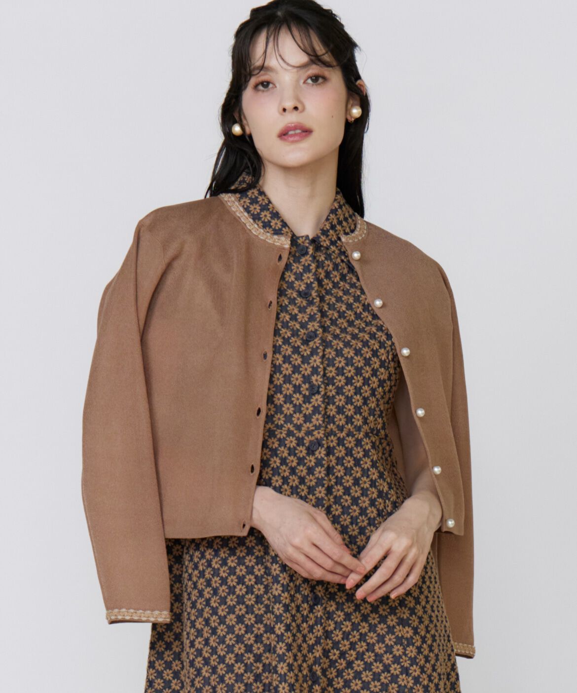 Maglie le cassetto「《大きいサイズ》ブレード付きシアーカーディガン」|カーディガン|