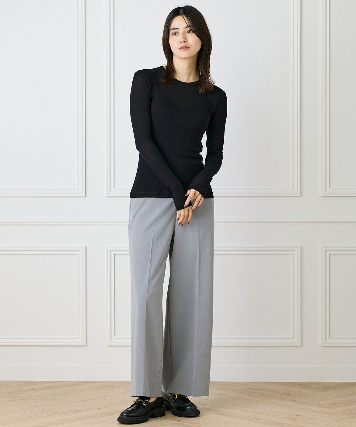 INED「クルーネックテレコカットソー」|Tシャツ・カットソー|