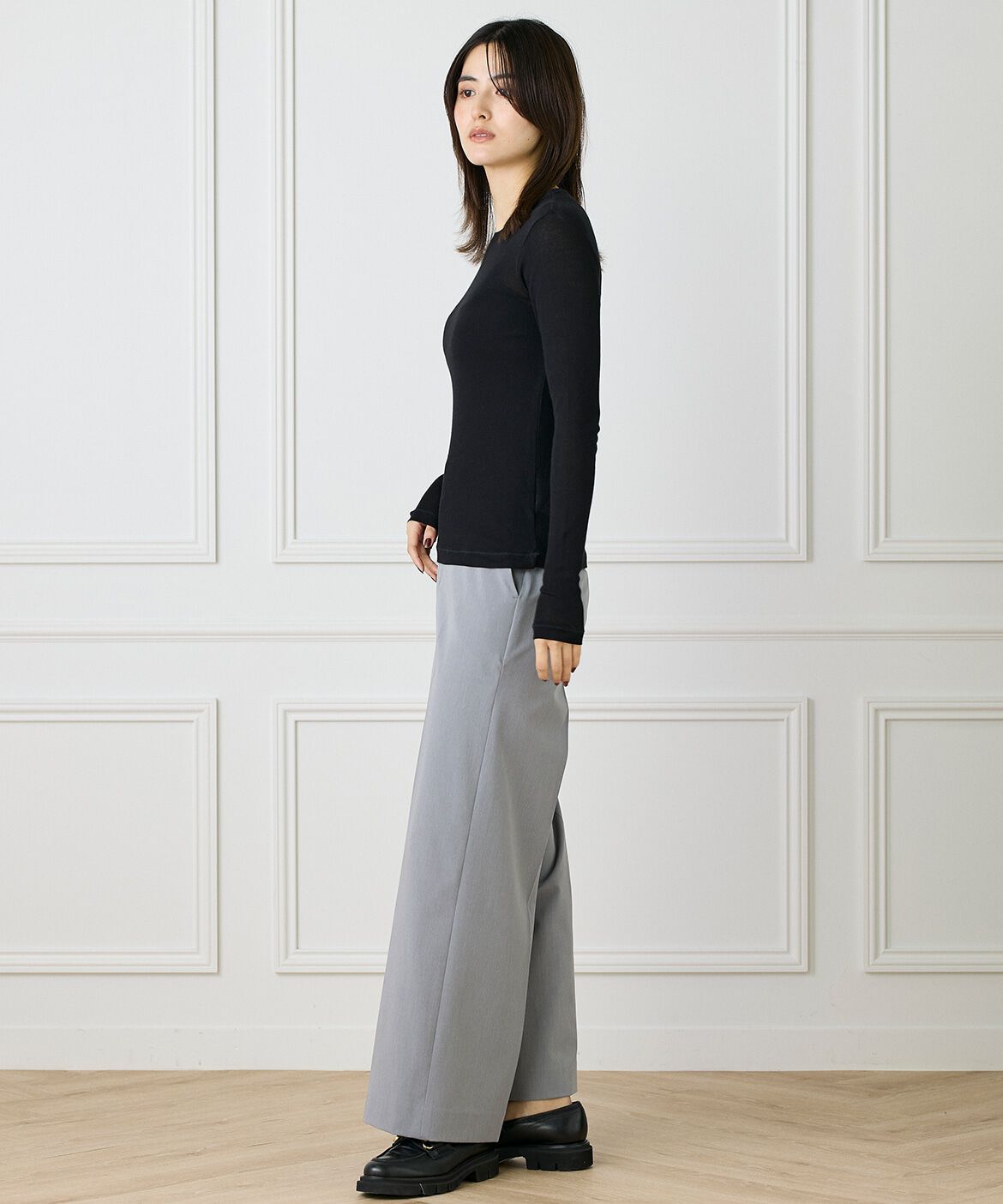 INED「クルーネックテレコカットソー」|Tシャツ・カットソー|