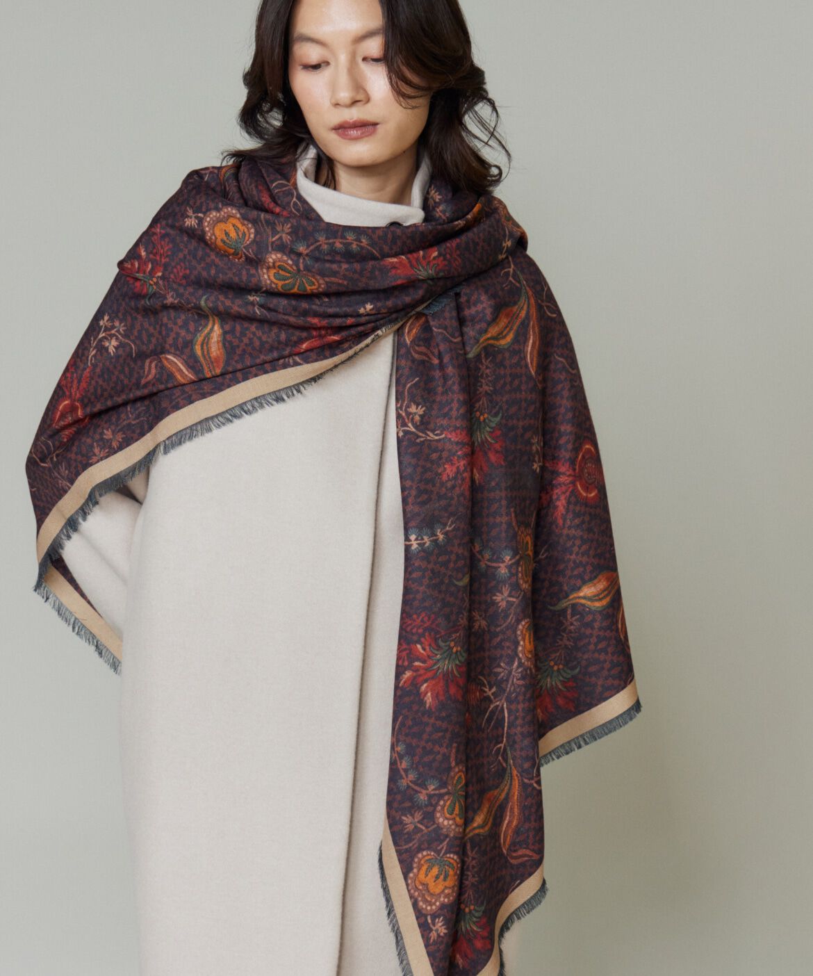 FAVORITE SUKINAMONO「Large Demi Scarf 大判スカーフ《Tapis Noir》」|ストール|