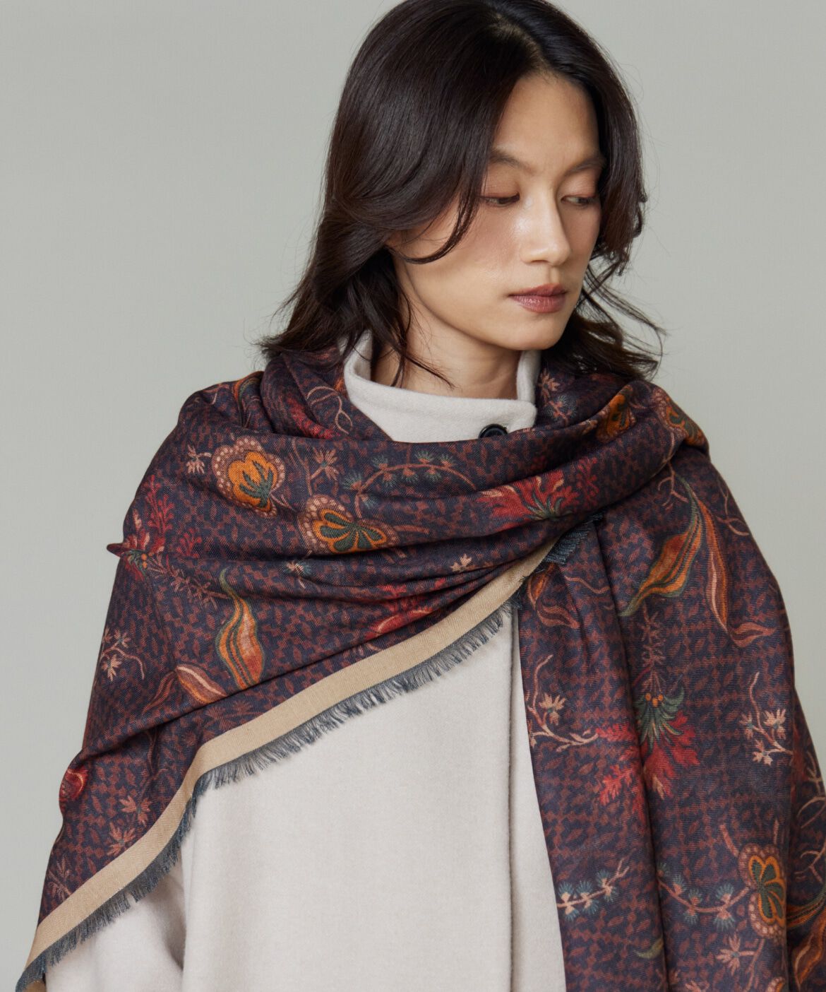 FAVORITE SUKINAMONO「Large Demi Scarf 大判スカーフ《Tapis Noir》」|ストール|