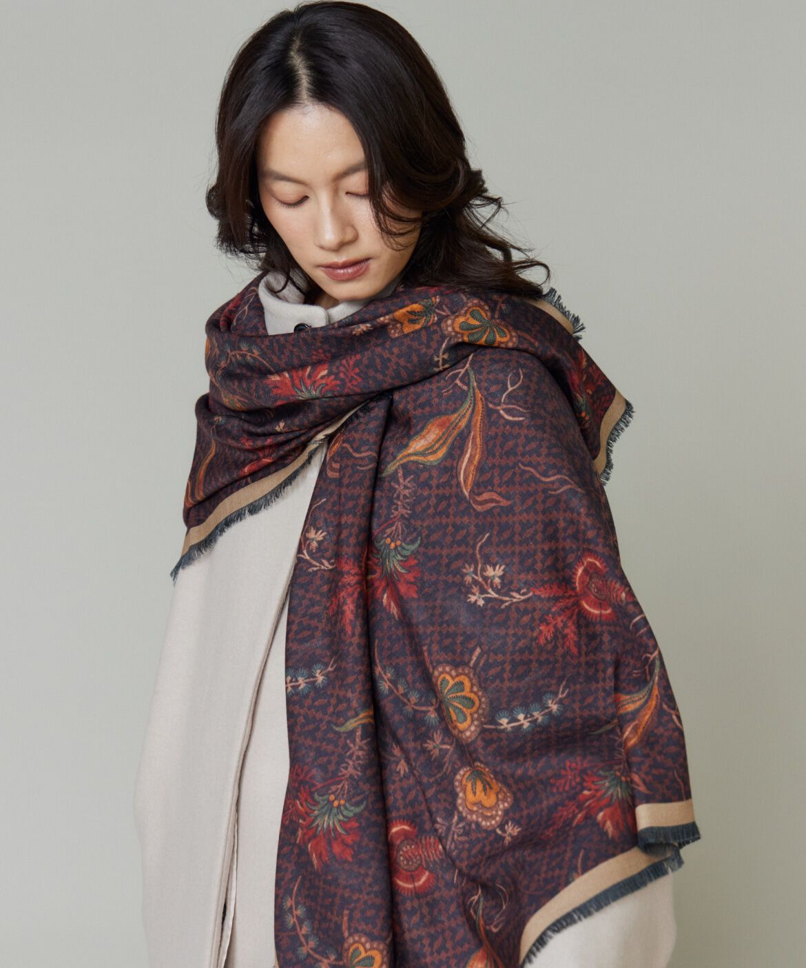 FAVORITE SUKINAMONO「Large Demi Scarf 大判スカーフ《Tapis Noir》」|ストール|