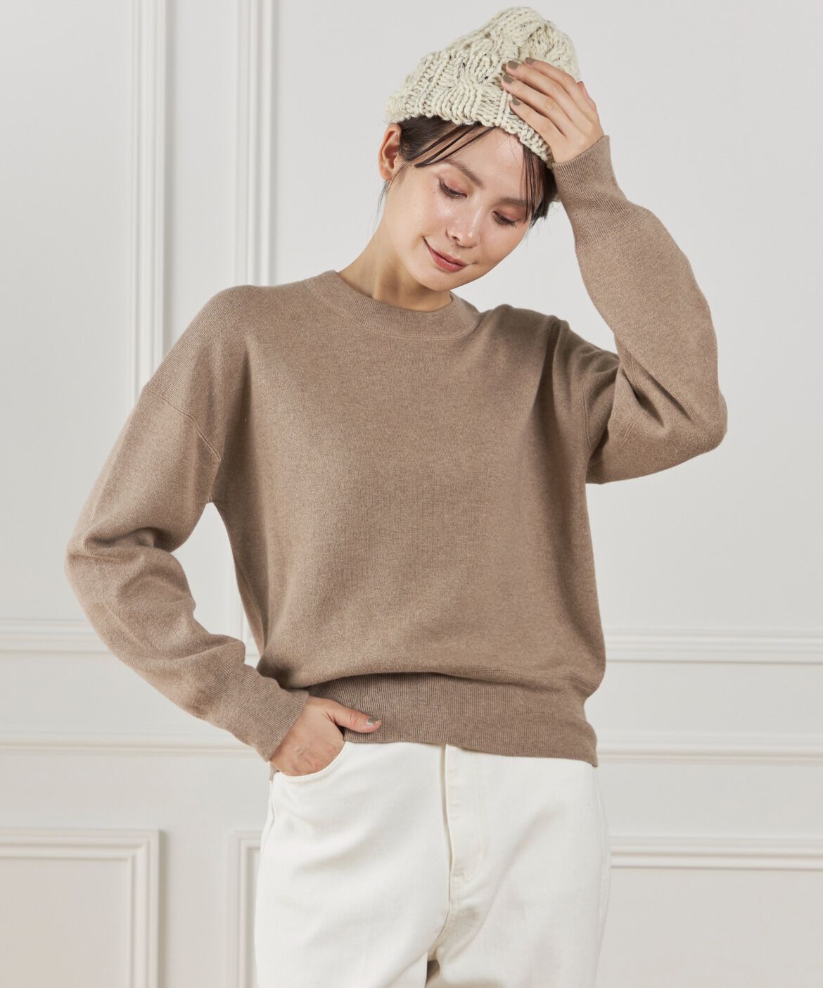 DAY by DAY it&rsquo;s international「クルーネックニットプルオーバー《Melty air organic coton》」|ニット・セーター|モカチャ3