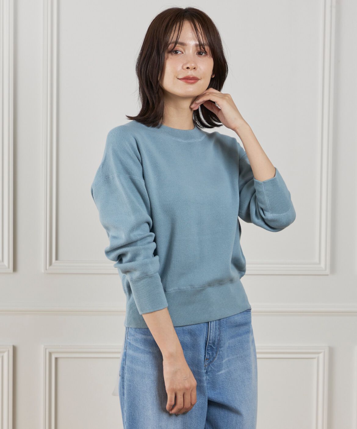 DAY by DAY it&rsquo;s international「クルーネックニットプルオーバー《Melty air organic coton》」|ニット・セーター|ブルーグレー4