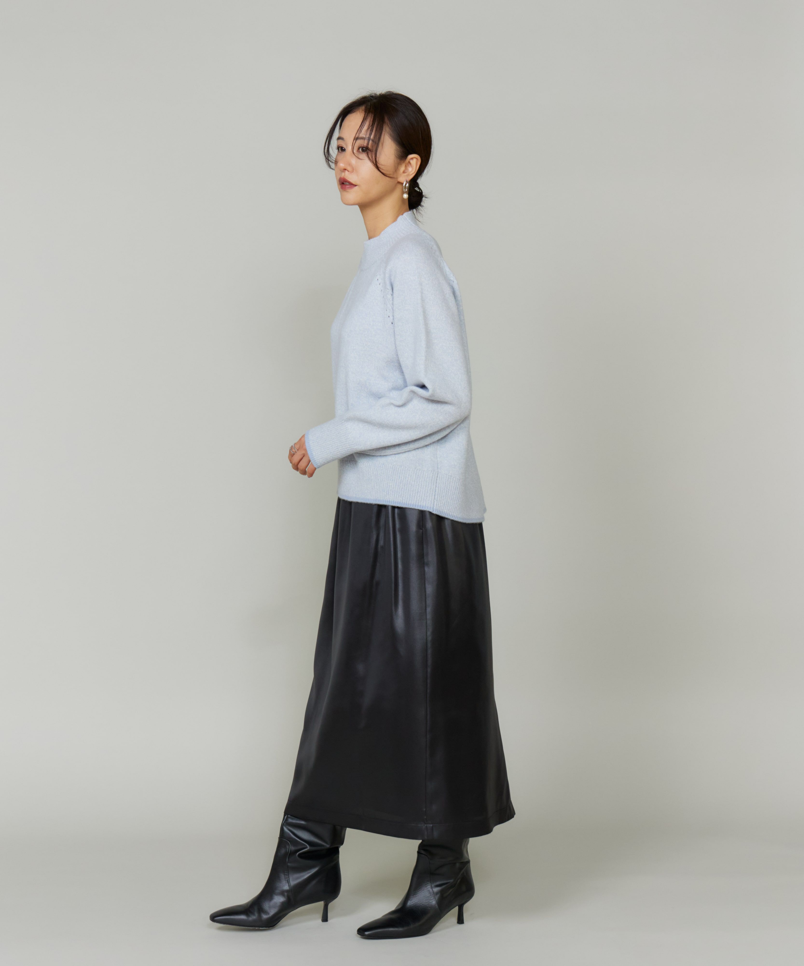 Le Souk「ミックスカラーハイネックプルオーバー」|ニット・セーター|