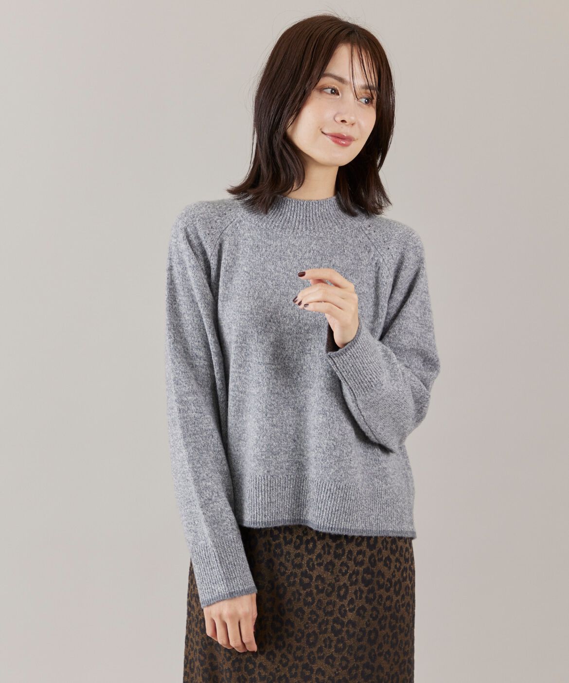 Le Souk「《大きいサイズ》ミックスカラーハイネックプルオーバー」|ニット・セーター|