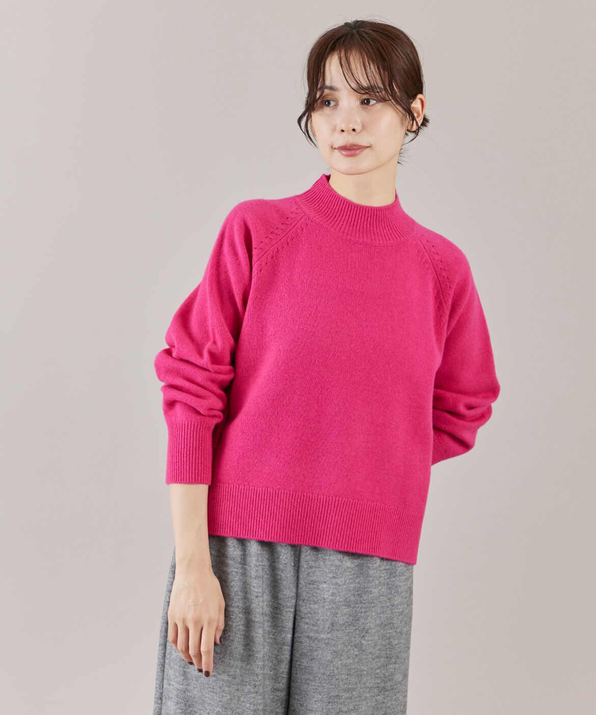 Le Souk「《大きいサイズ》ミックスカラーハイネックプルオーバー」|ニット・セーター|