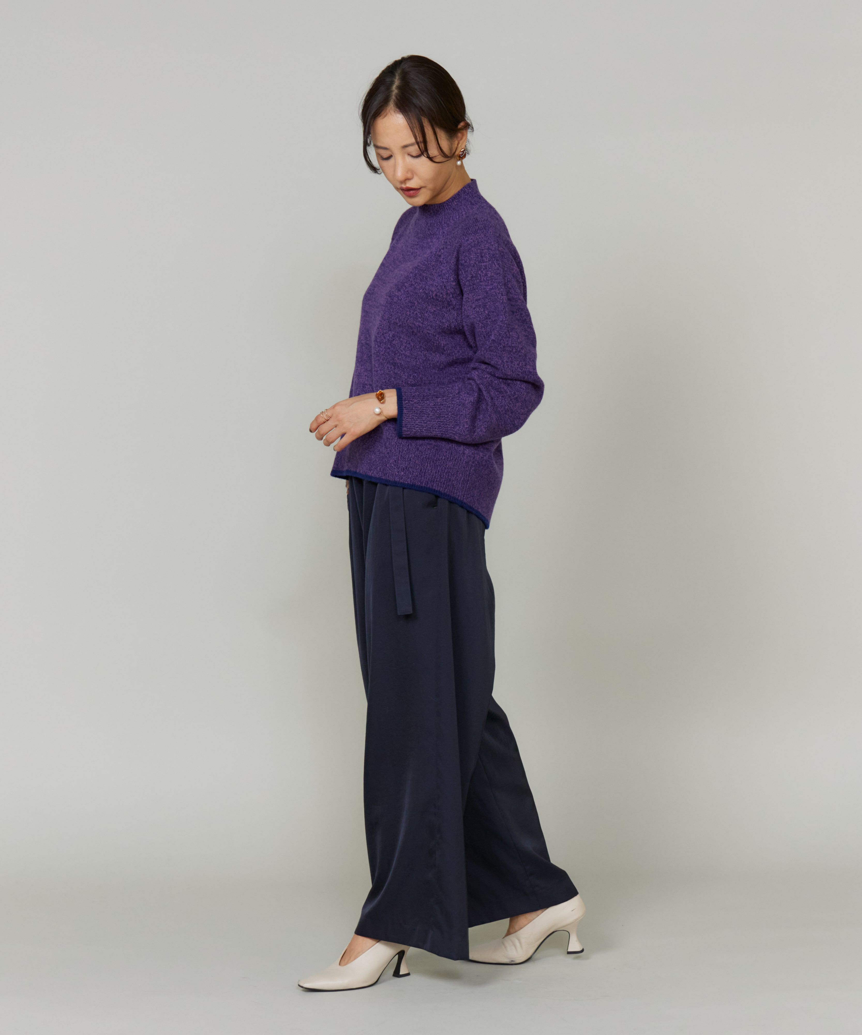 Le Souk「《大きいサイズ》ミックスカラーハイネックプルオーバー」|ニット・セーター|