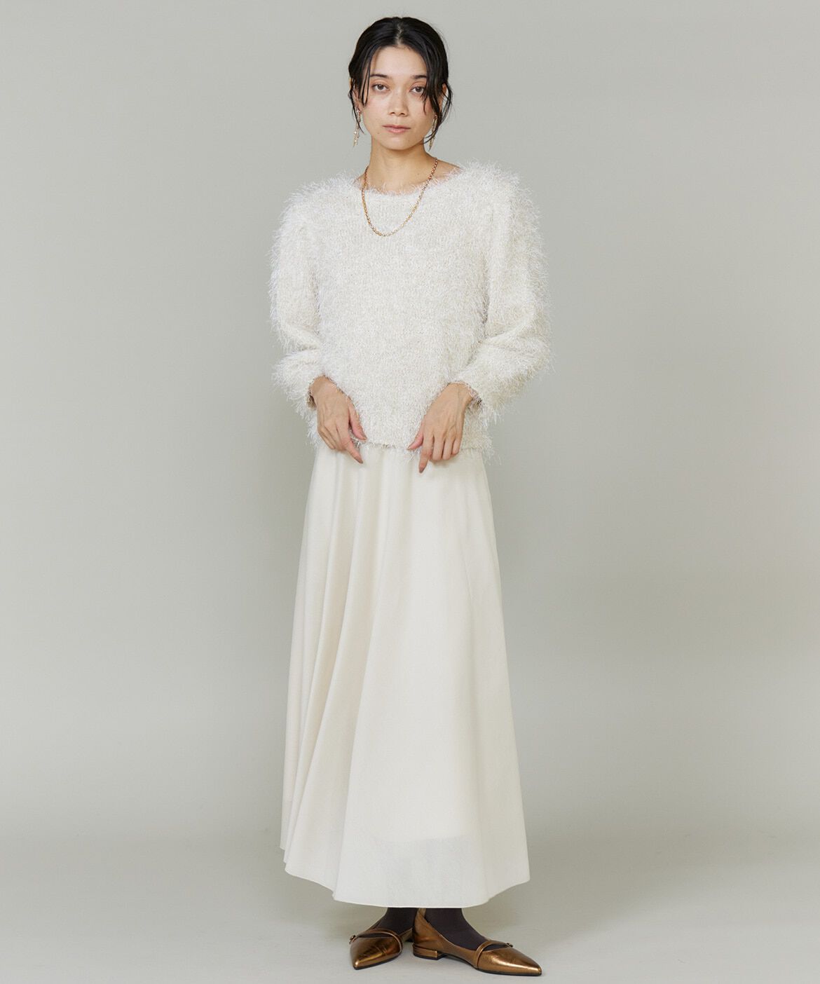 INED「シャギーヤーンニットプルオーバー」|ニット・セーター|