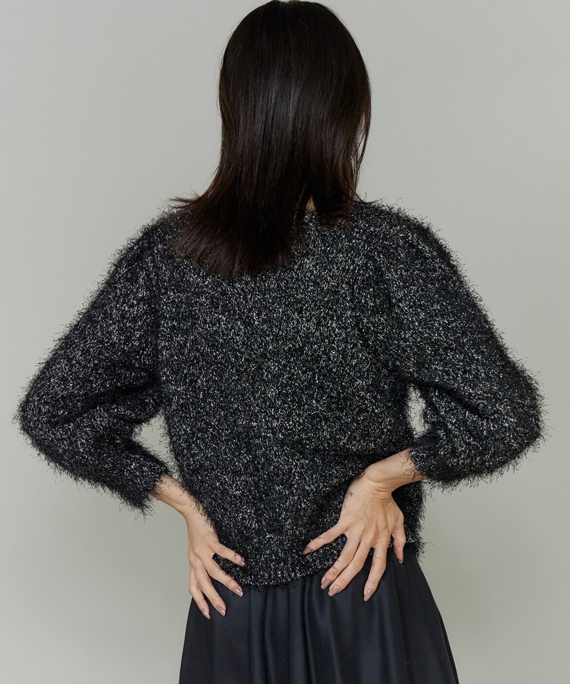 INED「《大きいサイズ》シャギーヤーンニットプルオーバー」|ニット・セーター|