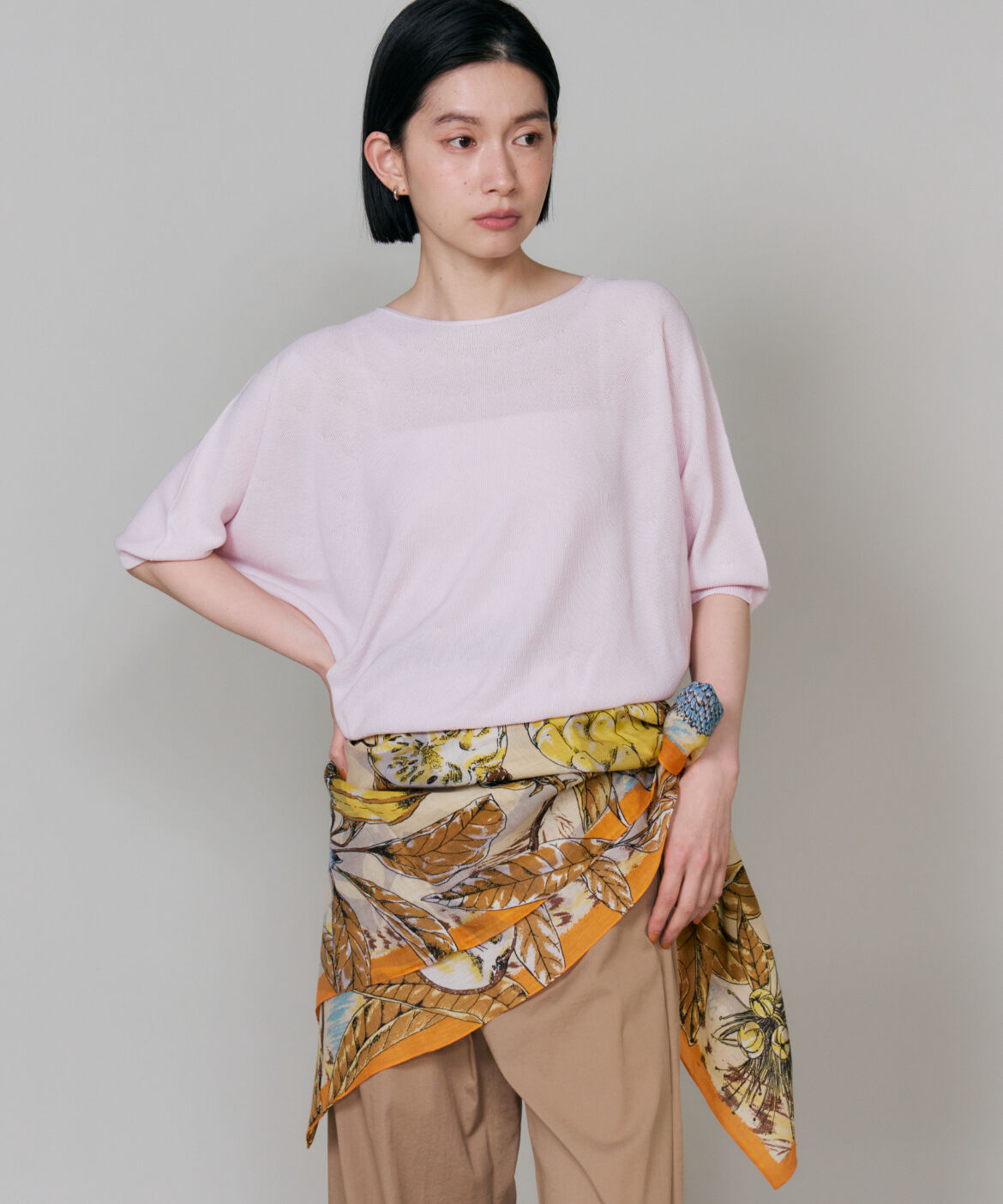 FAVORITE SUKINAMONO「コラージュジャングルフルーツ コットンシルクストール《manipuri》」|ストール|