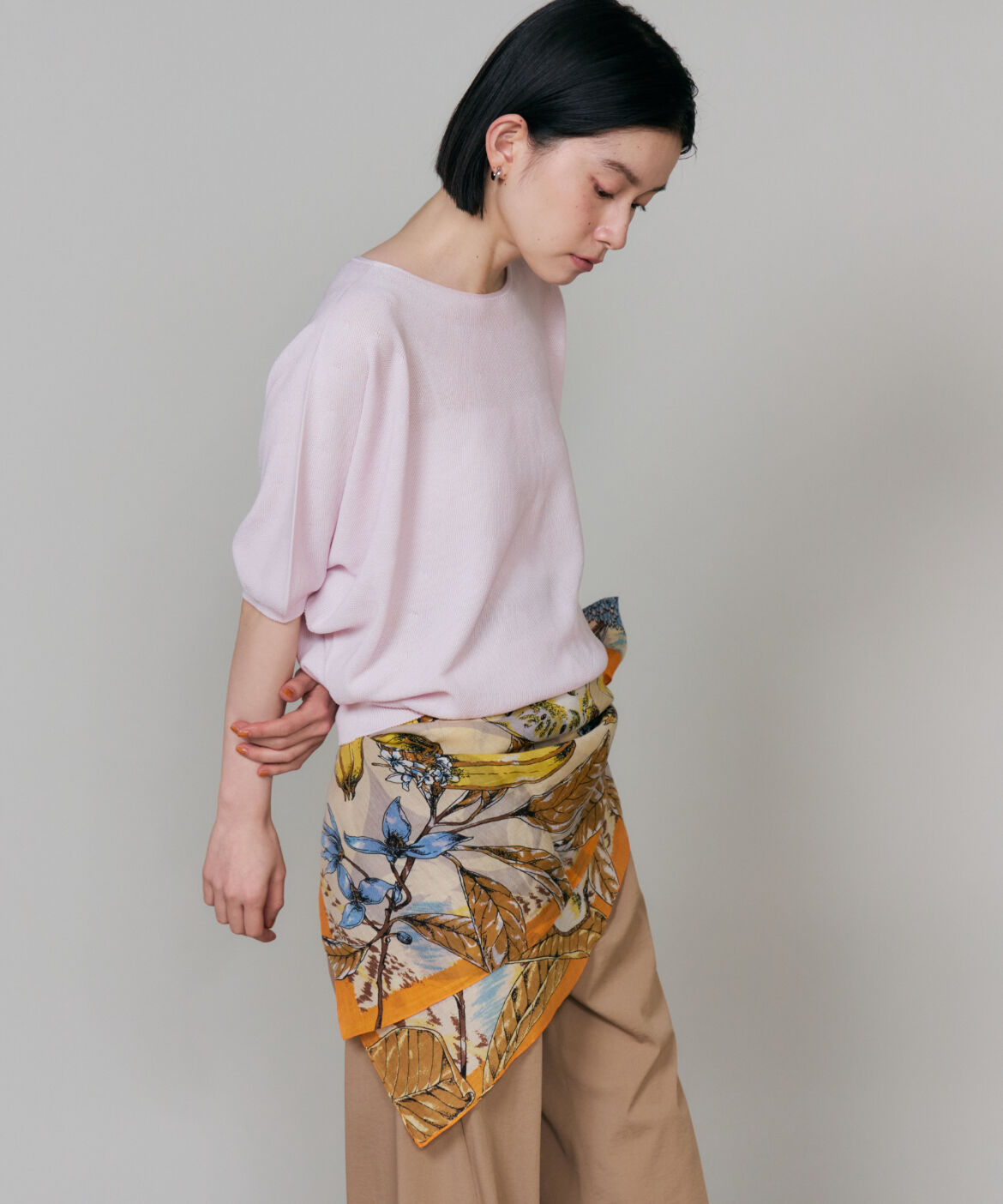 FAVORITE SUKINAMONO「コラージュジャングルフルーツ コットンシルクストール《manipuri》」|ストール|